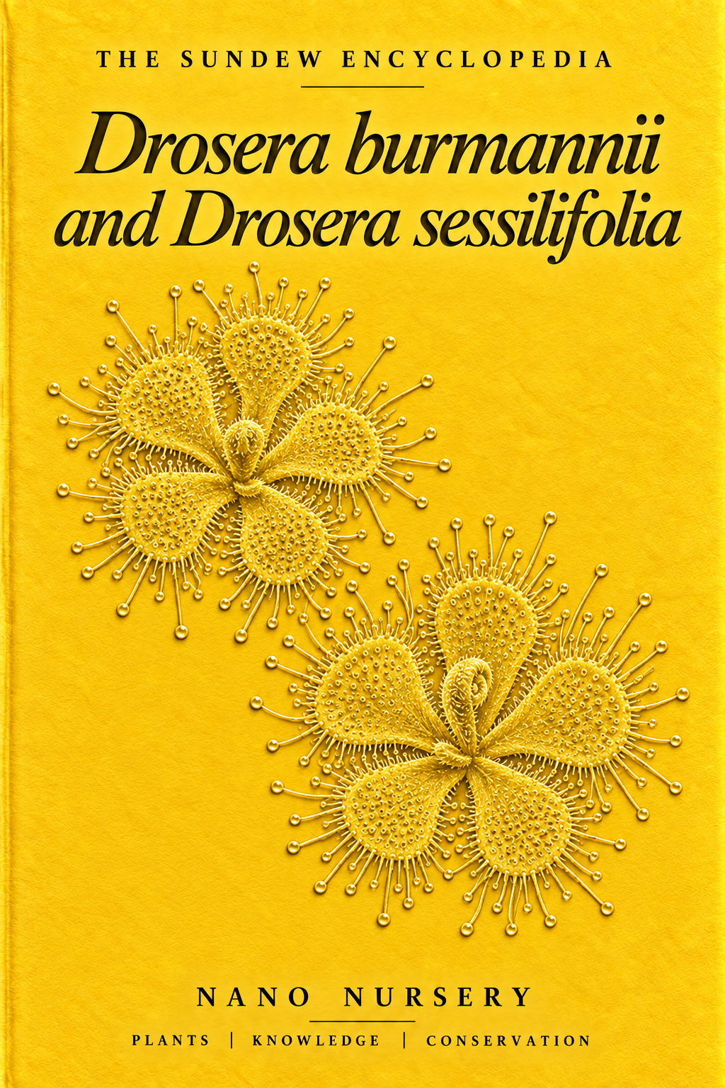 The Sundew Encyclopedia cover — Drosera burmannii and Drosera sessilifolia