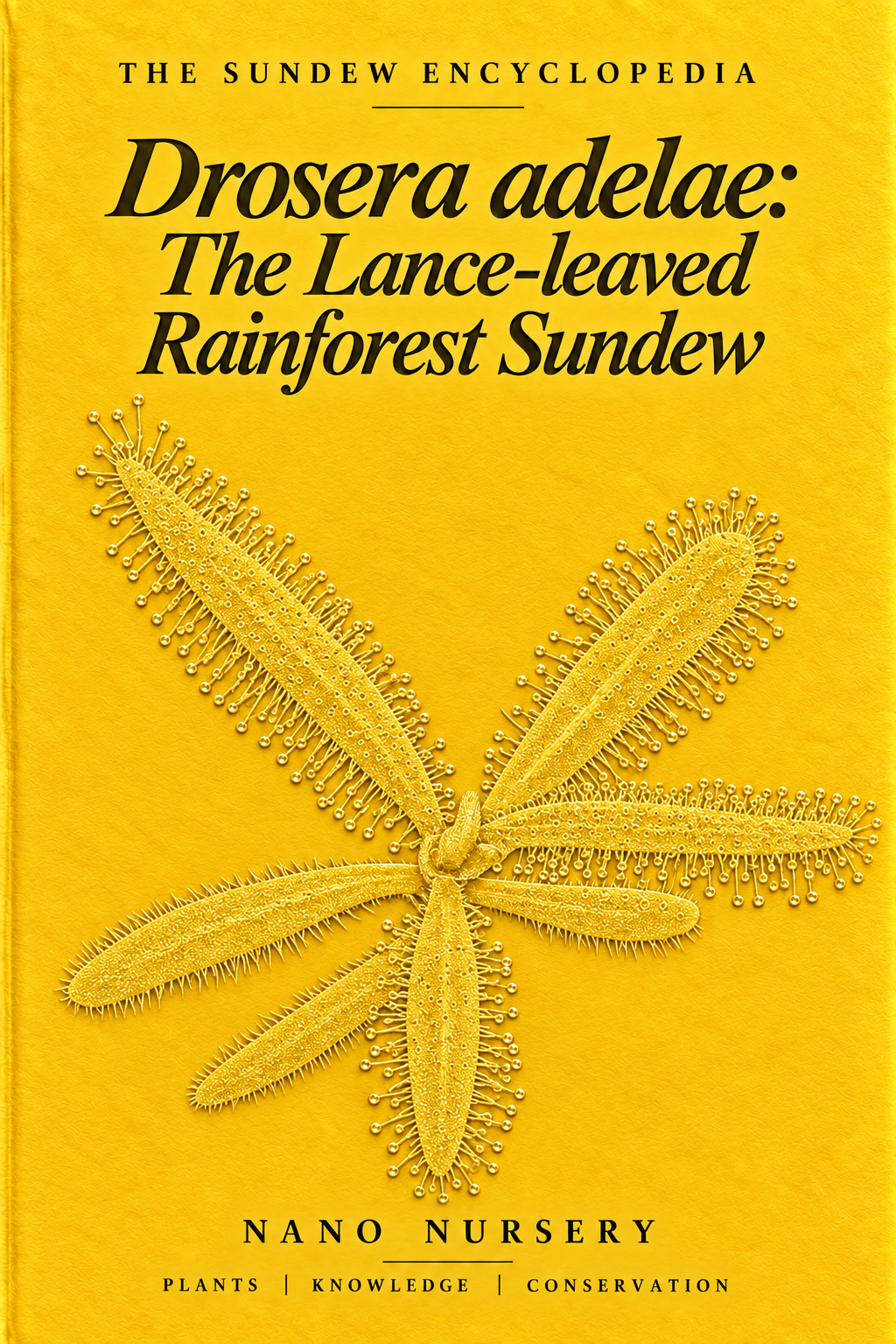 The Sundew Encyclopedia cover — Drosera adelae: The Lance-leaved Rainforest Sundew