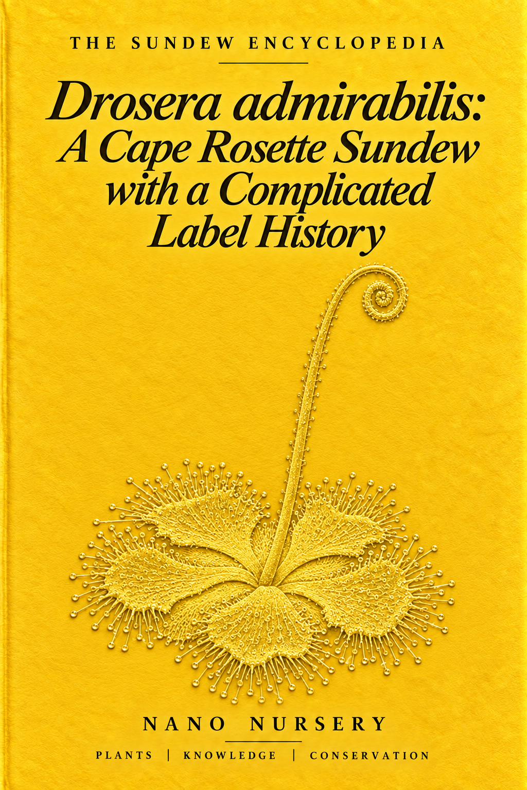 The Sundew Encyclopedia cover — Drosera admirabilis: A Cape Rosette Sundew with a Complicated Label History