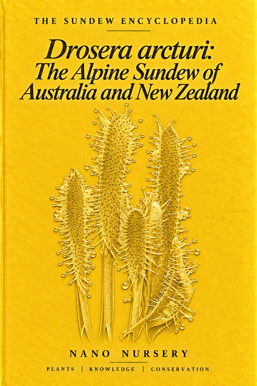 The Sundew Encyclopedia cover — Drosera arcturi: The Alpine Sundew of Australia and New Zealand