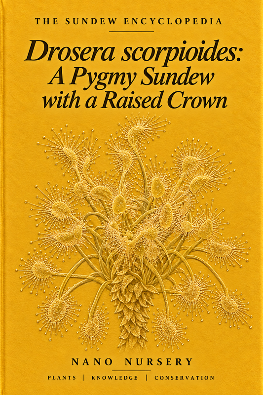 The Sundew Encyclopedia cover — Drosera scorpioides: A Pygmy Sundew with a Raised Crown