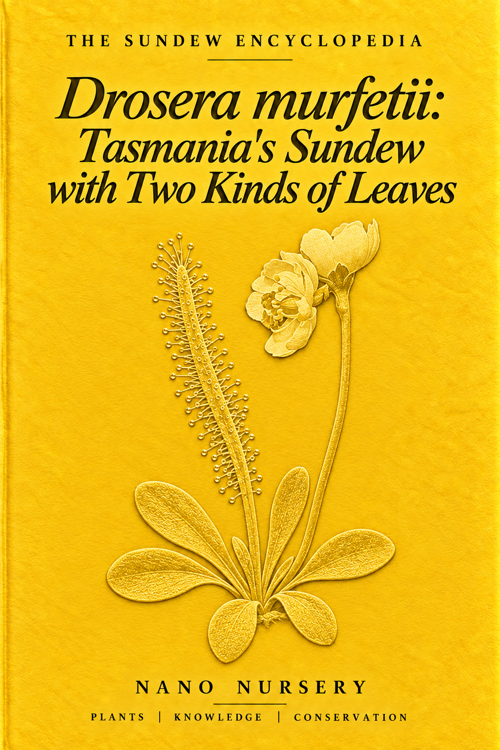 The Sundew Encyclopedia cover — Drosera murfetii: Tasmania's Sundew with Two Kinds of Leaves