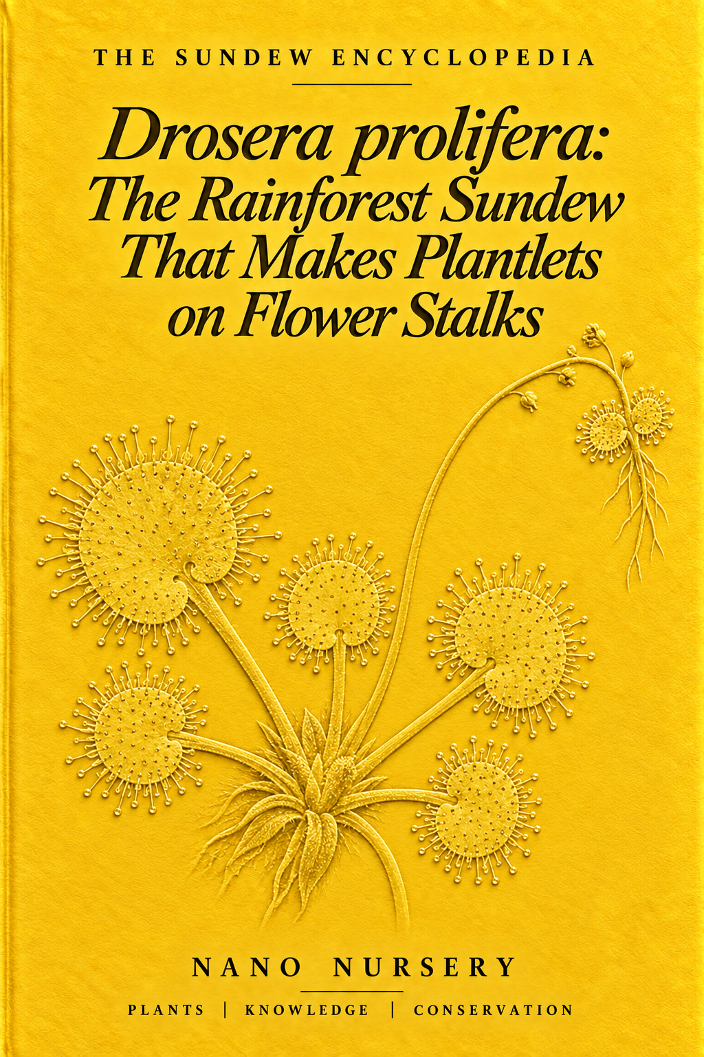 The Sundew Encyclopedia cover — Drosera prolifera: The Rainforest Sundew That Makes Plantlets on Flower Stalks
