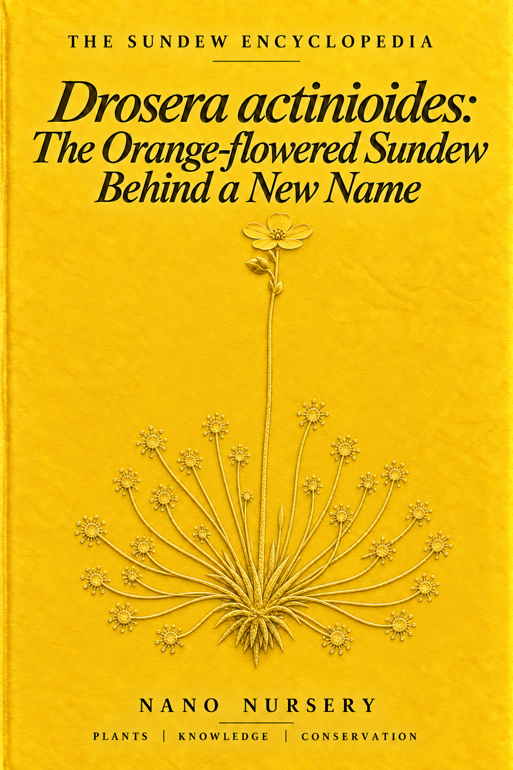 The Sundew Encyclopedia cover — Drosera actinioides: The Orange-flowered Sundew Behind a New Name
