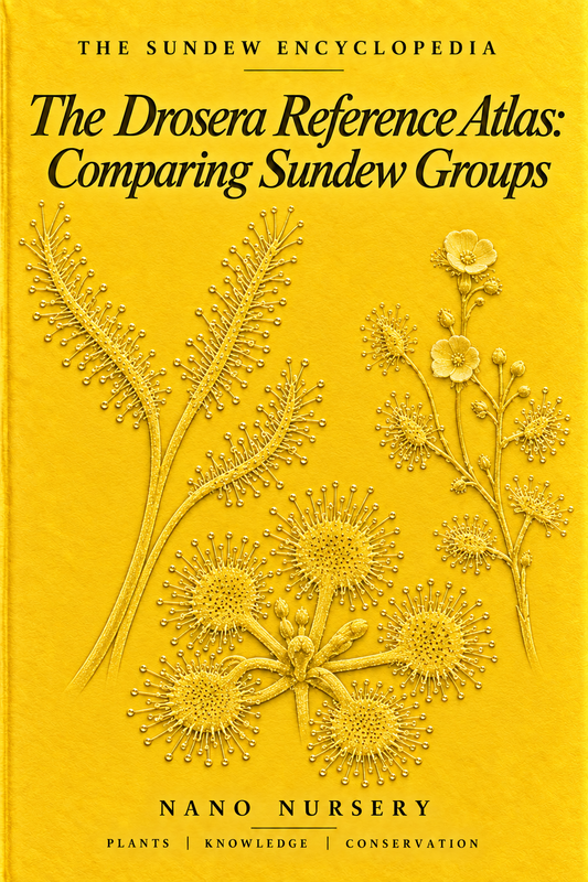 The Sundew Encyclopedia cover — The Drosera Reference Atlas: Comparing Sundew Groups