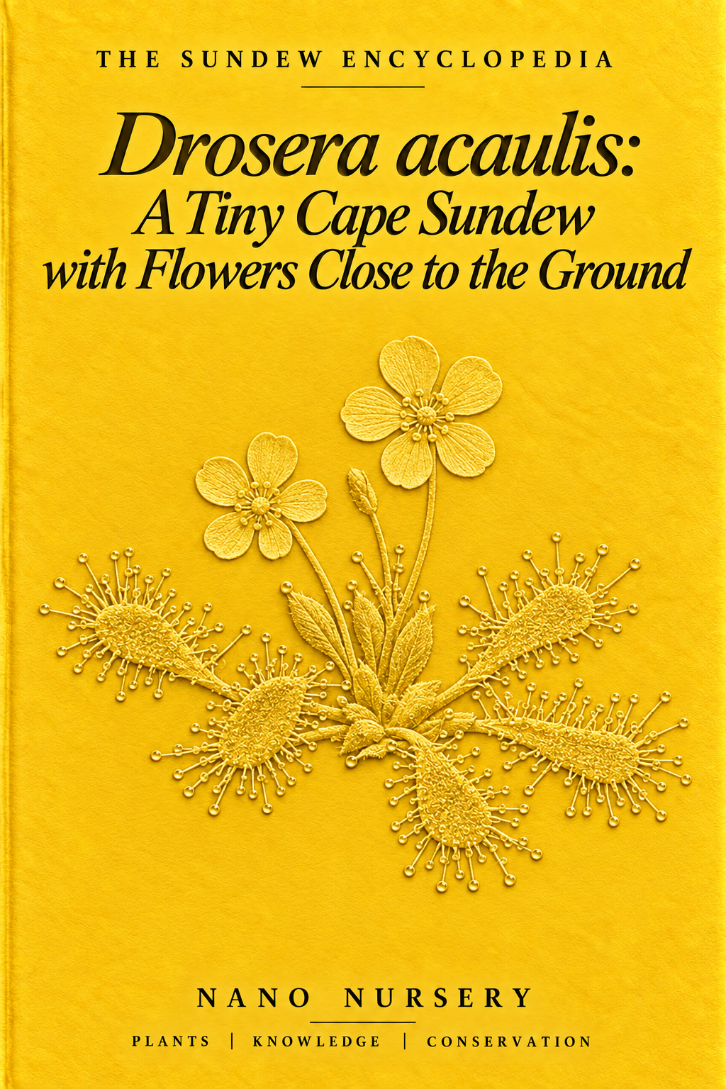 The Sundew Encyclopedia cover — Drosera acaulis: A Tiny Cape Sundew with Flowers Close to the Ground