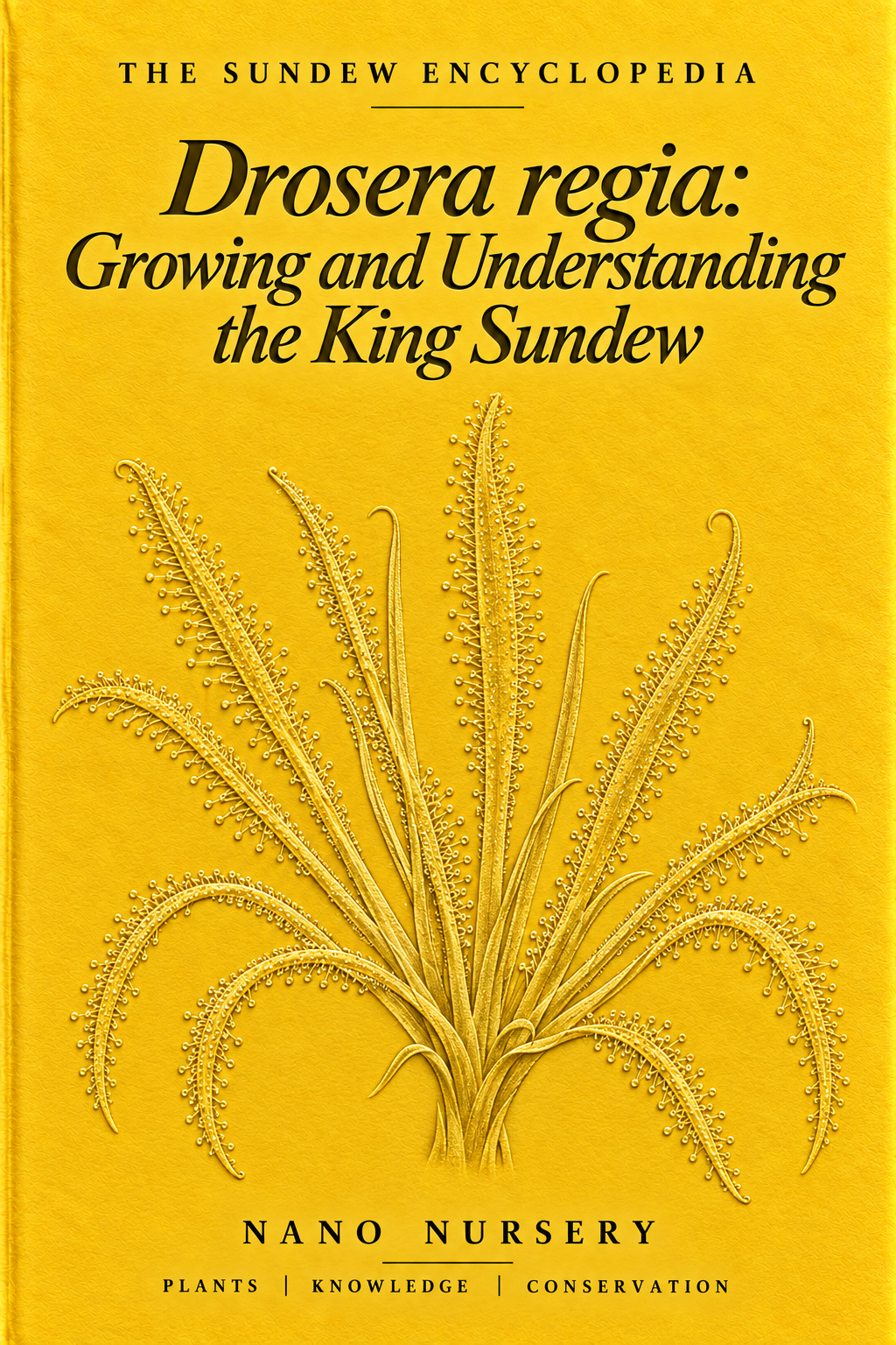 The Sundew Encyclopedia cover — Drosera regia: Growing and Understanding the King Sundew