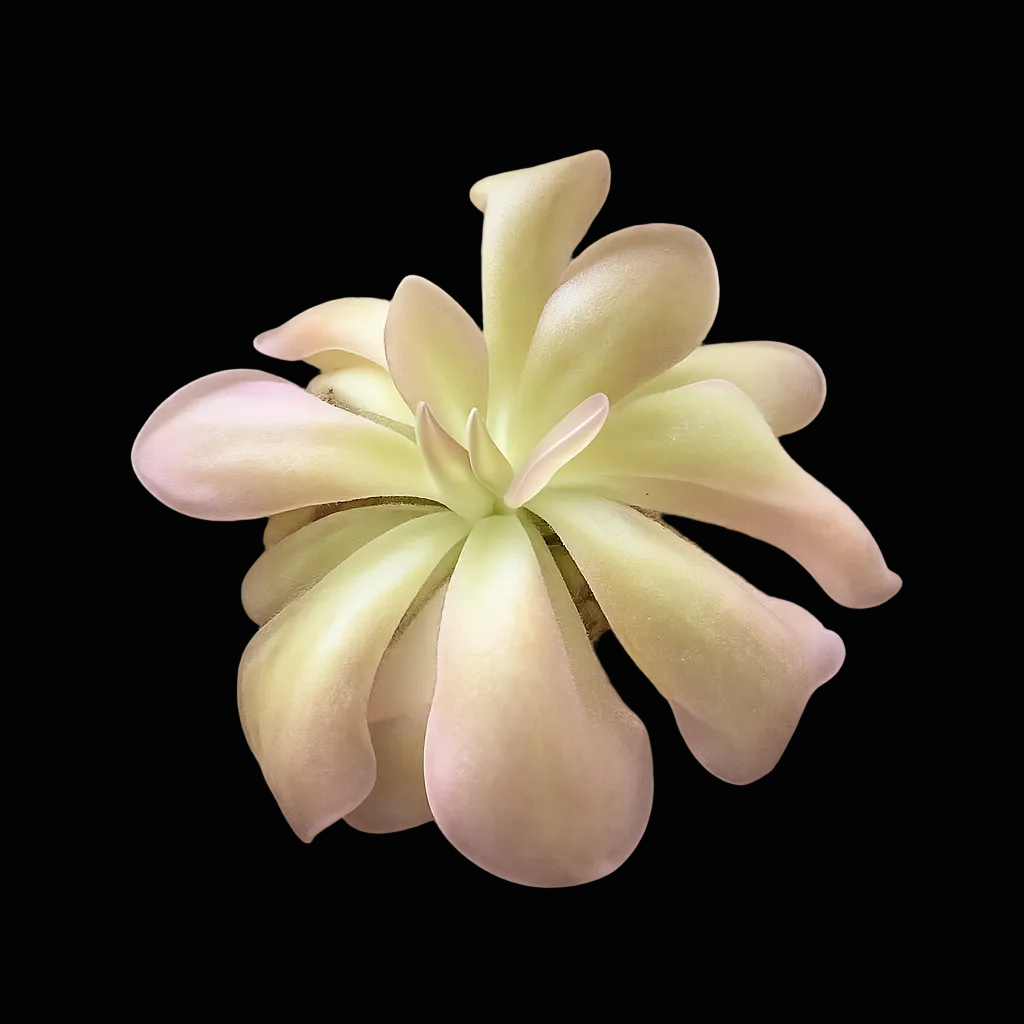 Light pink and green succulent plant on a white background