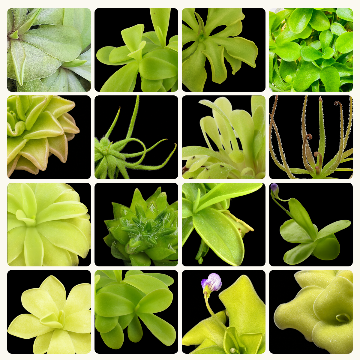 A product display card for a 'Mystery Ping' of green carnivorous plants. The top text reads 'MYSTERY PING' with 'All Green' and '$35 each' underneath.